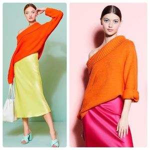 ALICE + OLIVIA Bonnie Off The Shoulder Pullover Sweater